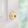 Kwikset 660 Deadbolt Deadbolt Lock, Antique Brass Round Exterior Keyed Front Entry Door, Pick Resistant SmartKey Rekey Security, Single Cylinder Dead Bolt, with Microban Protection(Polished Brass)