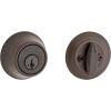 Kwikset 660 Deadbolt Deadbolt Lock, Antique Brass Round Exterior Keyed Front Entry Door, Pick Resistant SmartKey Rekey Security, Single Cylinder Dead Bolt, with Microban Protection(Venetian Bronze)