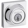 Kwikset 660 Deadbolt Deadbolt Lock, Antique Brass Round Exterior Keyed Front Entry Door, Pick Resistant SmartKey Rekey Security, Single Cylinder Dead Bolt, with Microban Protection(Polished Chrome)