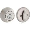 Kwikset 660 Deadbolt Deadbolt Lock, Antique Brass Round Exterior Keyed Front Entry Door, Pick Resistant SmartKey Rekey Security, Single Cylinder Dead Bolt, with Microban Protection(Satin Nickel)