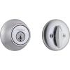 Kwikset 660 Deadbolt Deadbolt Lock, Antique Brass Round Exterior Keyed Front Entry Door, Pick Resistant SmartKey Rekey Security, Single Cylinder Dead Bolt, with Microban Protection(Satin Chrome)