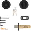 Kwikset 660 Deadbolt Deadbolt Lock, Antique Brass Round Exterior Keyed Front Entry Door, Pick Resistant SmartKey Rekey Security, Single Cylinder Dead Bolt, with Microban Protection(Matte Black)