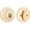 Kwikset 660 Deadbolt Deadbolt Lock, Antique Brass Round Exterior Keyed Front Entry Door, Pick Resistant SmartKey Rekey Security, Single Cylinder Dead Bolt, with Microban Protection(Polished Brass)