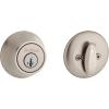 Kwikset 660 Deadbolt Deadbolt Lock, Satin Nickel Round Exterior Keyed Front Entry Door, Pick Resistant SmartKey Rekey Security, Single Cylinder Dead Bolt, with Microban Protection