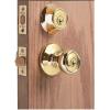 Kwikset 690 Tylo Entry Knob and Single Cylinder Deadbolt Combo 1-Pack, Satin Chrome(Polished Brass)
