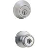 Kwikset 690 Tylo Entry Knob and Single Cylinder Deadbolt Combo 1-Pack, Satin Chrome(Satin Chrome)