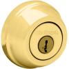 Kwikset 780 Deadbolt Lock, Polished Brass Round Exterior Keyed Front Entry Door, Pick Resistant SmartKey Rekey Security, Single Cylinder Dead Bolt, with Microban Protection(Polished Brass)