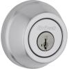 Kwikset 780 Deadbolt Lock, Polished Brass Round Exterior Keyed Front Entry Door, Pick Resistant SmartKey Rekey Security, Single Cylinder Dead Bolt, with Microban Protection(Satin Chrome)
