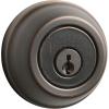 Kwikset 780 Deadbolt Lock, Polished Brass Round Exterior Keyed Front Entry Door, Pick Resistant SmartKey Rekey Security, Single Cylinder Dead Bolt, with Microban Protection(Venetian Bronze)