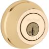 Kwikset 780 Deadbolt Lock, Polished Brass Round Exterior Keyed Front Entry Door, Pick Resistant SmartKey Rekey Security, Single Cylinder Dead Bolt, with Microban Protection(Polished Brass)