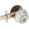Kwikset 780 Deadbolt Lock, Polished Brass Round Exterior Keyed Front Entry Door, Pick Resistant SmartKey Rekey Security, Single Cylinder Dead Bolt, with Microban Protection(Satin Chrome)