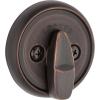 Kwikset 780 Deadbolt Lock, Polished Brass Round Exterior Keyed Front Entry Door, Pick Resistant SmartKey Rekey Security, Single Cylinder Dead Bolt, with Microban Protection(Venetian Bronze)