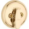 Kwikset 780 Deadbolt Lock, Polished Brass Round Exterior Keyed Front Entry Door, Pick Resistant SmartKey Rekey Security, Single Cylinder Dead Bolt, with Microban Protection(Polished Brass)