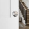 Kwikset 816 KeyControl Deadbolt Deadbolt Lock, Matte Black Round Exterior Keyed Front Entry Door, Pick Resistant SmartKey Rekey Security, Single Cylinder Dead Bolt, with Microban Protection(Satin Nickel)