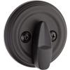 Kwikset 980 Deadbolt Lock, Matte Black Round Exterior Keyed Front Entry Door, Pick Resistant SmartKey Rekey Security, Single Cylinder Dead Bolt, with Microban Protection(Matte Black)