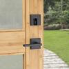 Kwikset 98180-015 818VNHxHFL SQT 514 SMT CP Vancouver Handleset with Halifax – Matte Black(Matte Black)
