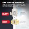 Kwikset Crosstown Deadbolt Lock, Matte Black, Rectangular Exterior Keyed Front Entry Door,(Satin Nickel)