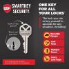 Kwikset Downtown Deadbolt Lock, Satin Brass Square Exterior Keyed Front Entry Door, Pick Resistant SmartKey Rekey Security, Single Cylinder Dead Bolt, with Microban Protection(Polished Chrome)