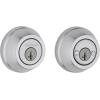Kwikset Gatelatch Deadbolt Lock, Satin Chrome Round Keyed on Exterior and Interior Front Entry Door, Pick Resistant SmartKey Rekey Security, Double Cylinder Dead Bolt