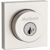 Kwikset Halifax Deadbolt Lock, Satin Nickel Square Exterior Keyed Front Entry Door, Pick Resistant SmartKey Rekey Security, Single Cylinder Dead Bolt, with Microban Protection