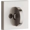 Kwikset Halifax Deadbolt Lock, Satin Nickel Square Exterior Keyed Front Entry Door, Pick Resistant SmartKey Rekey Security, Single Cylinder Dead Bolt, with Microban Protection