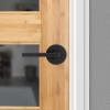 Kwikset Halifax Entry Door Handle with Lock and Key, Secure Keyed Reversible Lever Exterior, for Front Entrance and Bedrooms, Satin Brass, Pick Resistant Smartkey Rekey Security and Microban(Matte Black)