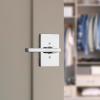 Kwikset Halifax Interior Privacy Door Handle with Lock, Door Lever For Bathroom and Bedroom, Matte Black Reversible Keyless Push Button Lock Door Lever, with Microban Protection(Polished Chrome)