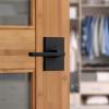 Kwikset Halifax Interior Privacy Door Handle with Lock, Door Lever For Bathroom and Bedroom, Matte Black Reversible Keyless Push Button Lock Door Lever, with Microban Protection(Matte Black)