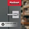 Kwikset Halifax Interior Privacy Door Handle with Lock, Door Lever For Bathroom and Bedroom, Matte Black Reversible Keyless Push Button Lock Door Lever, with Microban Protection, Square Rose(Satin Chrome)