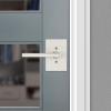 Kwikset Halifax Interior Privacy Door Handle with Lock, Door Lever For Bathroom and Bedroom, Matte Black Reversible Keyless Push Button Lock Door Lever, with Microban Protection(Satin Nickel)