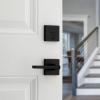 Kwikset Halifax Keyed Entry Lever and Single Cylinder Deadbolt Combo Pack featuring SmartKey® in Matte Black(Matte Black)