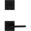 Kwikset Halifax Keyed Entry Lever and Single Cylinder Deadbolt Combo Pack featuring SmartKey® in Matte Black(Matte Black)