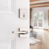 Kwikset Halifax Keyed Entry Lever and Single Cylinder Deadbolt Combo Pack featuring SmartKey® in Matte Black(Satin Nickel)
