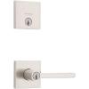 Kwikset Halifax Keyed Entry Lever and Single Cylinder Deadbolt Combo Pack featuring SmartKey® in Matte Black(Satin Nickel)
