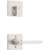 Kwikset Halifax Keyed Entry Lever and Single Cylinder Deadbolt Combo Pack featuring SmartKey® in Matte Black(Satin Nickel)