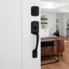 Kwikset Henley Front Door Lock Handle and Deadbolt Set, Entry Handleset Exterior with Interior Reversible Lever, Satin Nickel, Pick Resistant SmartKey Rekey Deadbolt Security, with Microban Protection(Matte Black)
