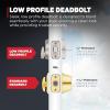 Kwikset Hometown Deadbolt Lock, Satin Brass, Round Exterior Keyed Front Entry Door, Pick Resistant SmartKey Rekey Security, Single Cylinder Dead Bolt Door Lock, with Microban Protection(Satin Nickel)