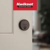 Kwikset Hometown Deadbolt Lock, Satin Brass, Round Exterior Keyed Front Entry Door, Pick Resistant SmartKey Rekey Security, Single Cylinder Dead Bolt Door Lock, with Microban Protection(Venetian Bronze)