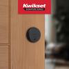 Kwikset Hometown Deadbolt Lock, Satin Brass, Round Exterior Keyed Front Entry Door, Pick Resistant SmartKey Rekey Security, Single Cylinder Dead Bolt Door Lock, with Microban Protection(Matte Black)