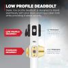 Kwikset Hometown Deadbolt Lock, Satin Brass, Round Exterior Keyed Front Entry Door, Pick Resistant SmartKey Rekey Security, Single Cylinder Dead Bolt Door Lock, with Microban Protection(Matte Black)