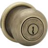 Kwikset Juno Interior Privacy Door Knob with Lock, Door Handle For Bathroom and Bedroom, Satin Nickel Keyless Turn Lock Doorknob, with Microban Protection(Antique Brass)