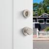 Kwikset Maven Front Door Lock Handle and Deadbolt Set, Entry Handleset Round Exterior with Interior Door Knob, Secure Locking Deadbolt, Matte Black, with Microban Protection(Satin Nickel)