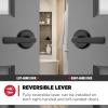Kwikset Perth Interior Passage Door Handle, Lever for Closet and Hallway Doors, Reversible Non-Locking Handle Lever, Satin Nickel, with Microban Protection(Matte Black)