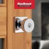 Kwikset Pismo Entry Door Knob with Lock and Key, Secure Keyed Handle Exterior, Front Entrance and Bedroom, Matte Black, Pick Resistant SmartKey Rekey Security and Microban(Polished Chrome)