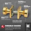 Kwikset Pismo Entry Door Knob with Lock and Key, Secure Keyed Handle Exterior, Front Entrance and Bedroom, Matte Black, Pick Resistant SmartKey Rekey Security and Microban(Satin Brass)