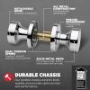 Kwikset Pismo Interior Passage Door Knob, Handle For Closet and Hallway Doors, Non-Locking Doorknob, Polished Chrome, Round Rose