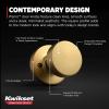 Kwikset Pismo Interior Passage Door Knob, Handle For Closet and Hallway Doors, Non-Locking Doorknob in Matte Black, with Microban Protection(Satin Brass)