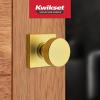 Kwikset Pismo Interior Passage Door Knob, Handle for Closet and Hallway Doors, Non-Locking Doorknob, Satin Brass, Square, Microban Protection(Satin Brass)