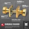 Kwikset Pismo Interior Passage Door Knob, Handle for Closet and Hallway Doors, Non-Locking Doorknob, Satin Brass, Square, Microban Protection(Satin Brass)