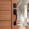 Kwikset Prague Front Door Lock Handle and Deadbolt Set, Entry Handleset Exterior with Interior Door Knob, Matte Black, Pick Resistant SmartKey Rekey Deadbolt Security, 98180-026(Matte Black)